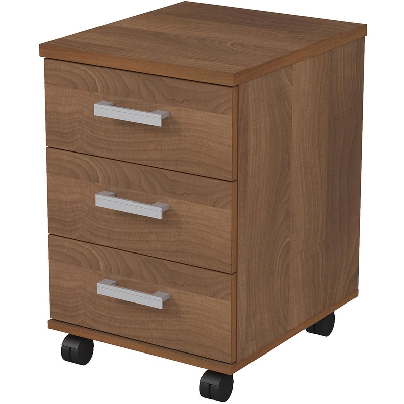 Изображение товара Стильная тумба подкатная из ЛДСП 3 ящика шамони тёмный сборка РФ