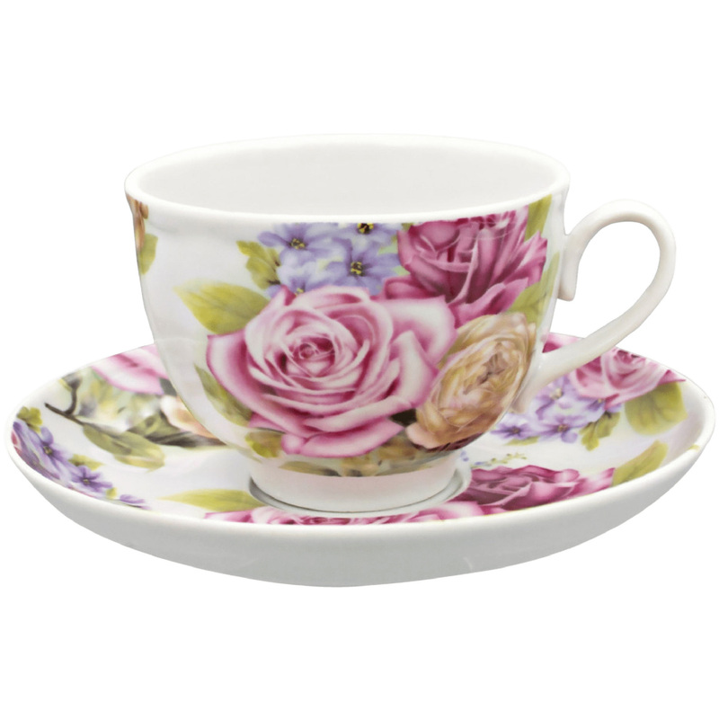 Изображение товара Фарфоровая чайная пара Гранатовый Август 275 мл, Россия, Дулёвский завод