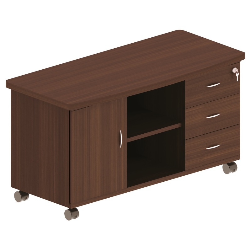 Изображение товара Тумба офисная подкатная Форум/Статус с замком орех размер 1277х577х699 мм