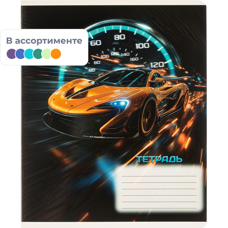 Изображение товара Тетрадь Феникс+ Ночные гонки А5+ 18 листов в клетку УФ-выборочный глянцевый лак