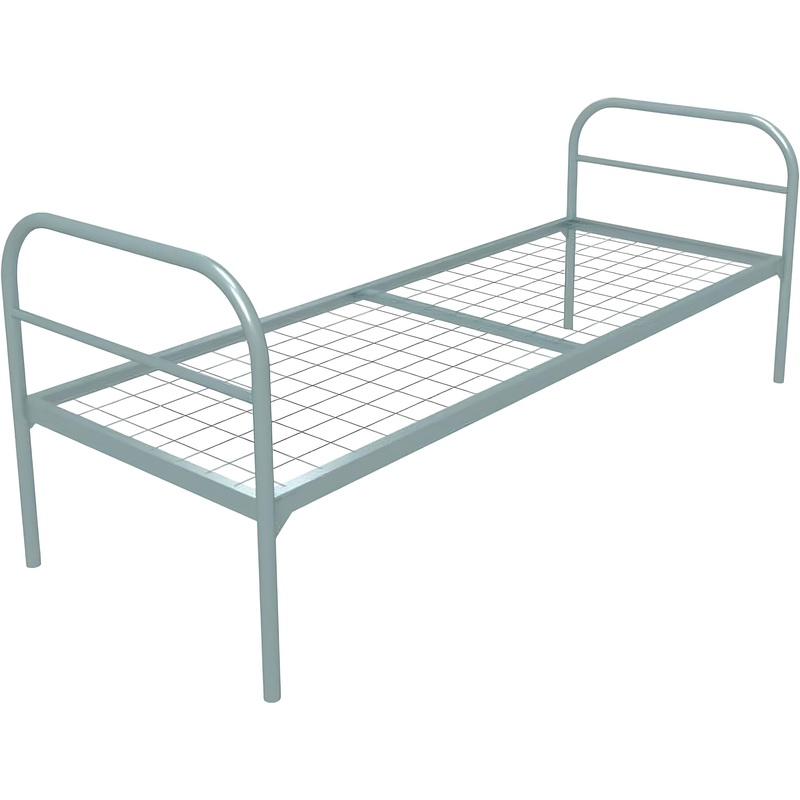 Изображение товара Кровать одноярусная металлическая Эконом серый 809х720х1966 мм