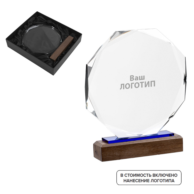 Изображение товара Стела Glory Wood стекло и дерево с гравировкой 5 штук в упаковке