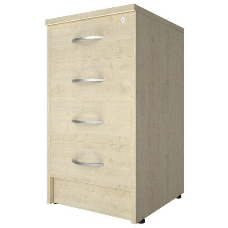 Изображение товара Тумба приставная Riva с замком клен 412х450х750 мм 4 ящика офисная мебель