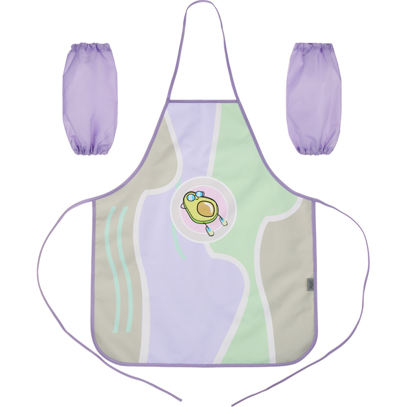 Изображение товара Фартук для труда Комус Класс Avocado cruise сиреневый с нарукавниками для школьников