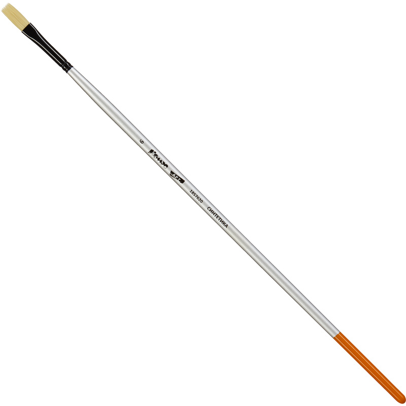 Изображение товара Кисть художественная Комус Арт плоская жесткая синтетика №6