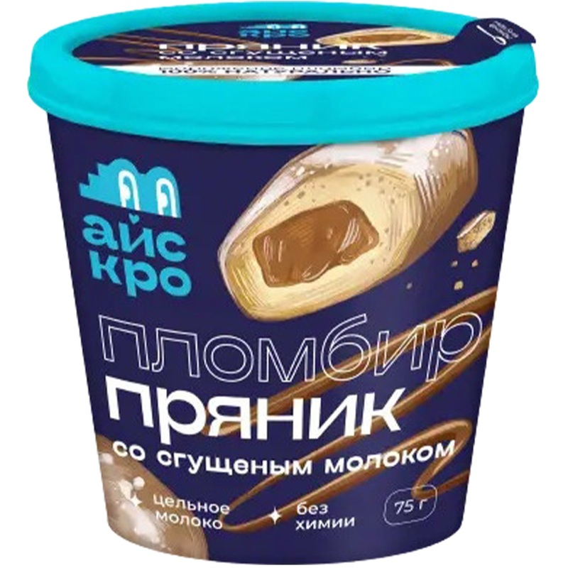 Изображение товара Мороженое пломбир пряник со сгущённым молоком 84 шт по 75 г