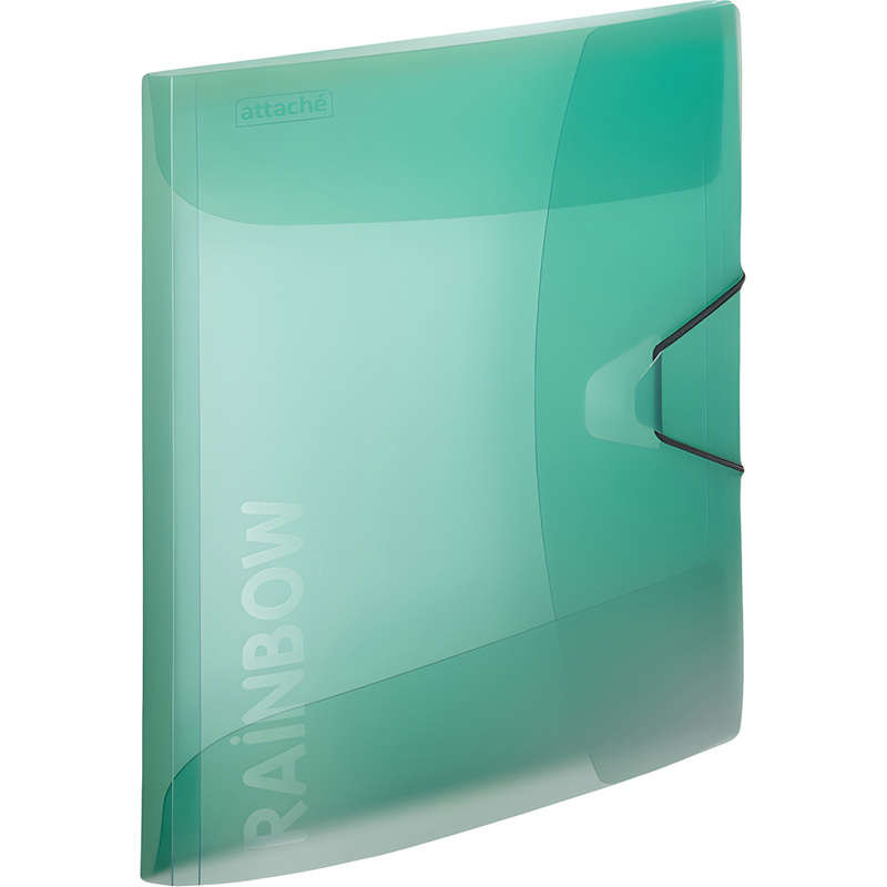 Изображение товара Папка на резинке Attache Rainbow Style А4 15 мм пластиковая до 200 листов зеленая (толщина обложки 0.45 мм)