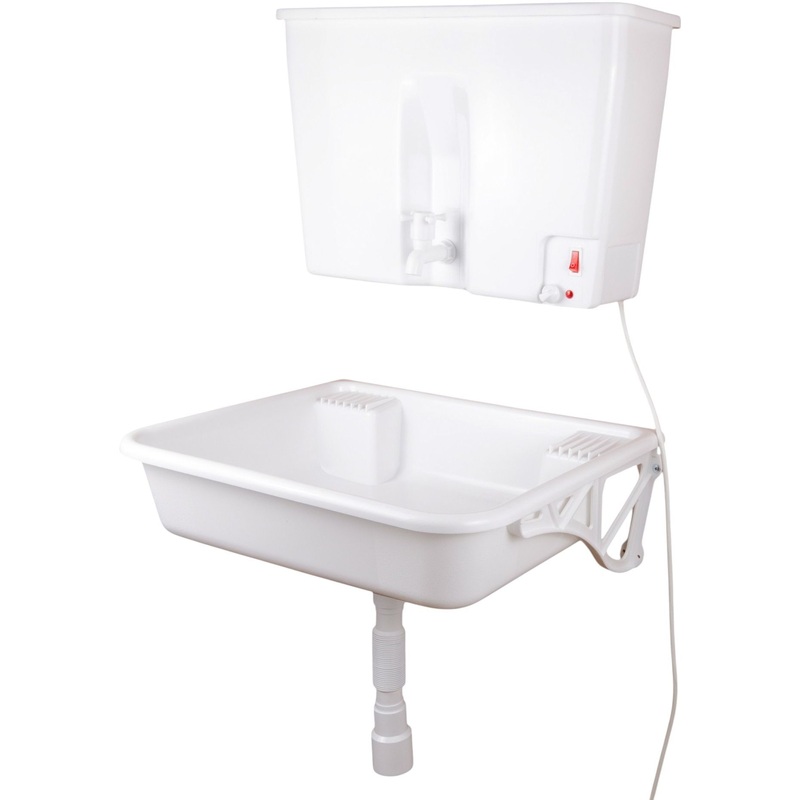 Изображение товара Умывальник дачный с подогревом ДТРД 22 л с мойкой из полипропилена (ДТРДТ-22)