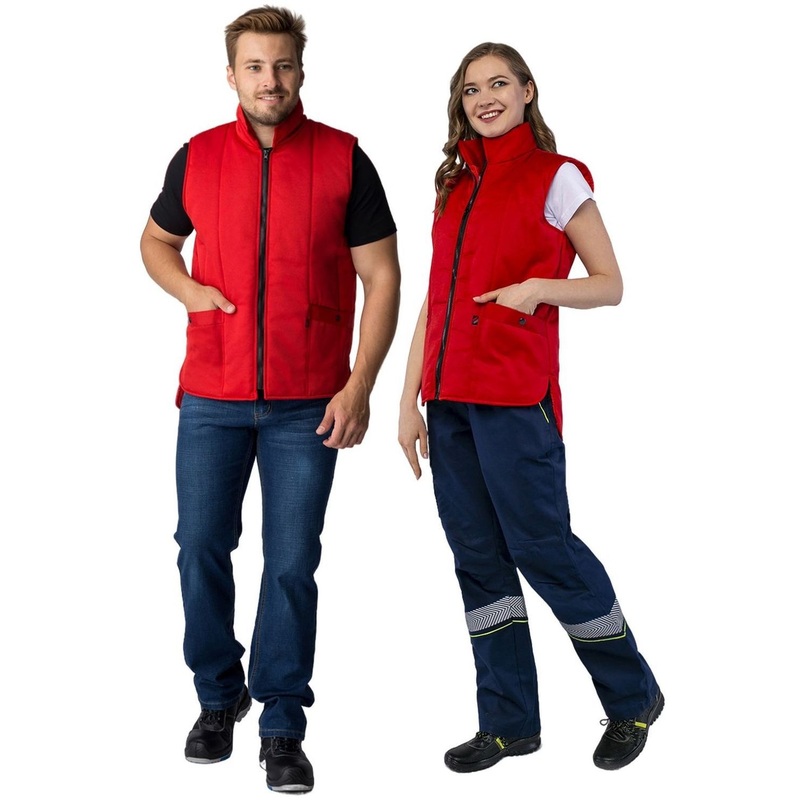 Изображение товара Жилет рабочий утеплённый красный (размер 136-140 (68-70), рост 176-182)