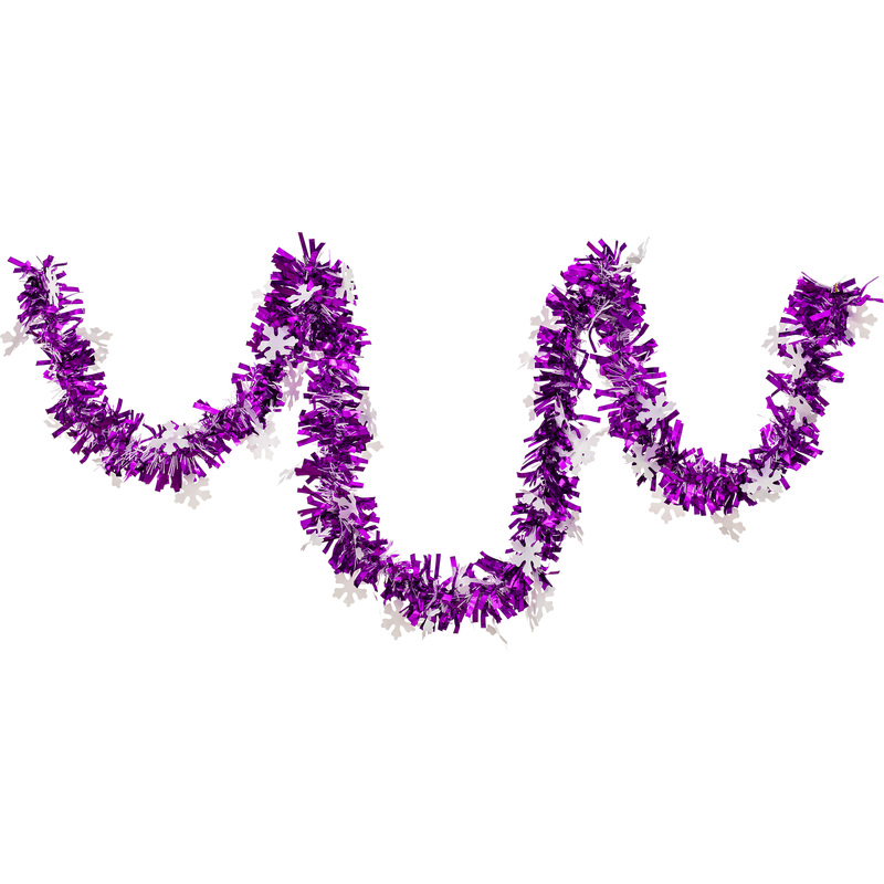 Изображение товара Мишура елочная новогодняя сиреневая 200x9 см украшение для елки и интерьера