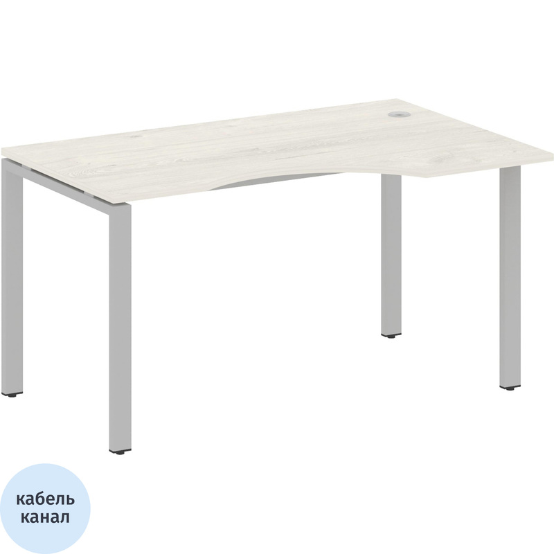 Изображение товара Эргономичный стол Metal System Style БП.СА-2 Пр дуб наварра/серый 1400x900x750 мм