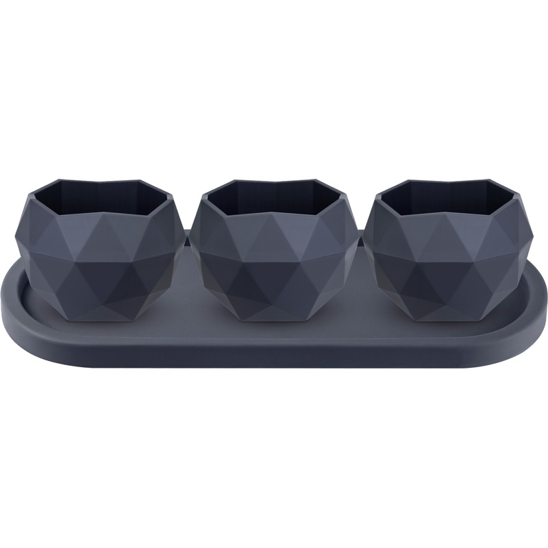 Изображение товара Набор кашпо с поддоном La decoro Топаз 3 штуки 0.45 л