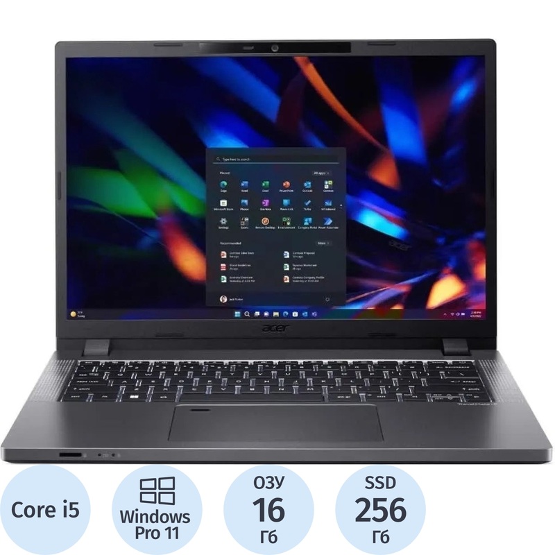 Изображение товара Ноутбук Acer TravelMate TMP214-55-G2-597S 14 черный Intel Core i5 16ГБ SSD
