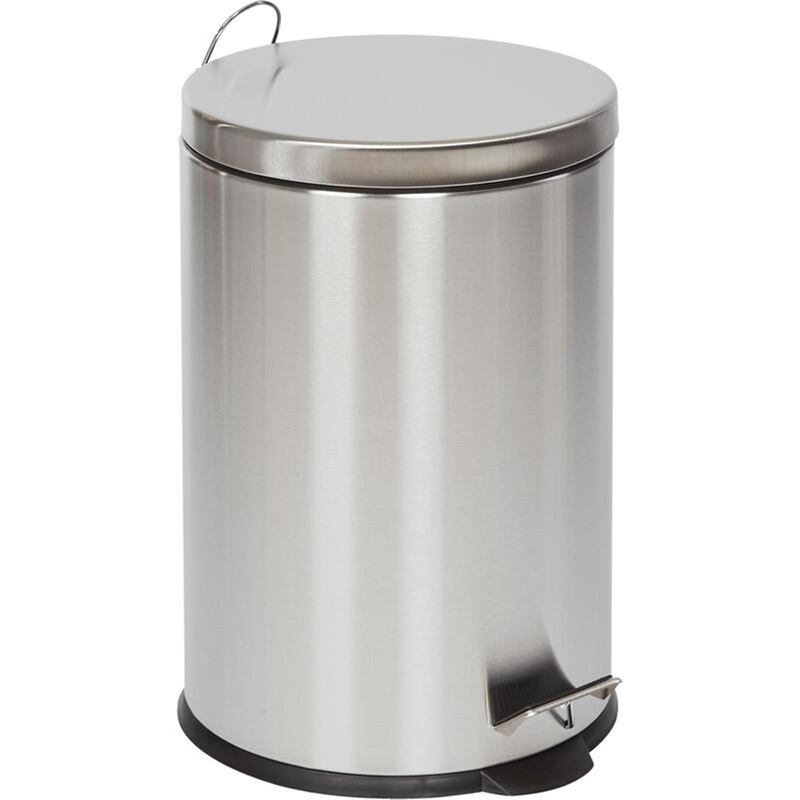 Изображение товара Мусорное ведро Luscan 20л из нержавеющей стали с педалью и крышкой серебристое