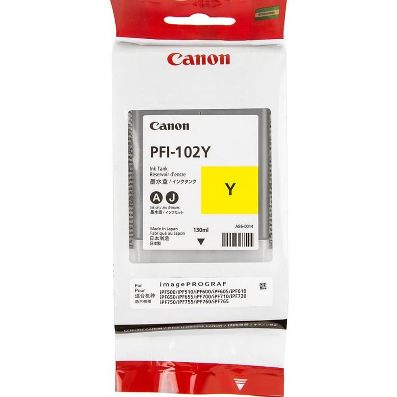 Изображение товара Картридж струйный Canon PFI-102Y жёлтый для IPF500/600/700 профессиональных принтеров