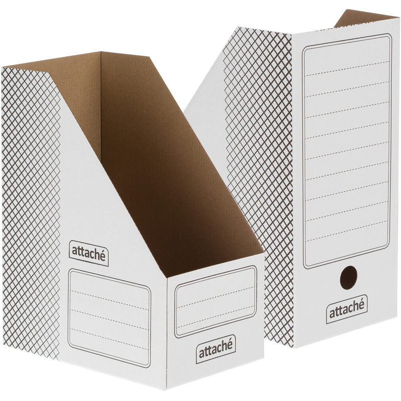 Изображение товара Вертикальный картонный лоток Attache для бумаг белый 150 мм