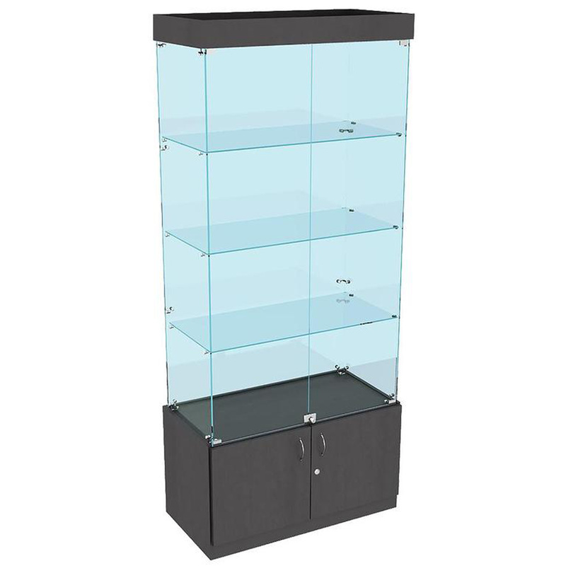 Изображение товара  Витрина для товаров Истра 1 закрытая стеклянная с подсветкой 900х470х2100 мм