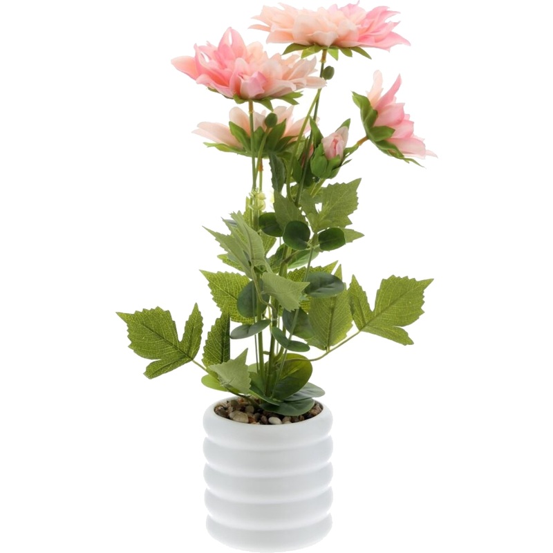 Изображение товара Композиция из искусственных цветов Георгин 41 см в фарфоровом горшке