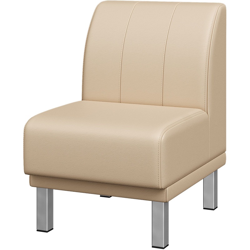 Изображение товара Модуль дивана прямой Холл одноместный бежевый из искусственной кожи