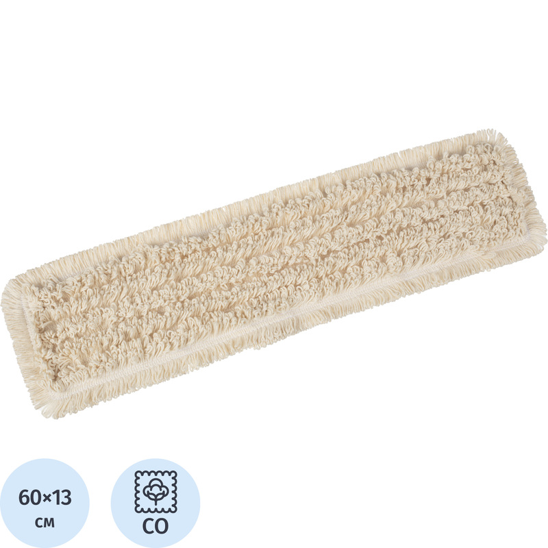 Изображение товара Насадка МОП для швабры-флаундера (плоской) Кадыйская мануфактура хлопок 60x13 см бежевая (петлевой)