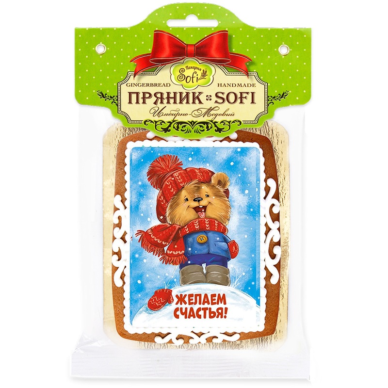 Изображение товара Пряник Пекарня Софи Фотопечать новогодняя имбирно-медовый 130 г