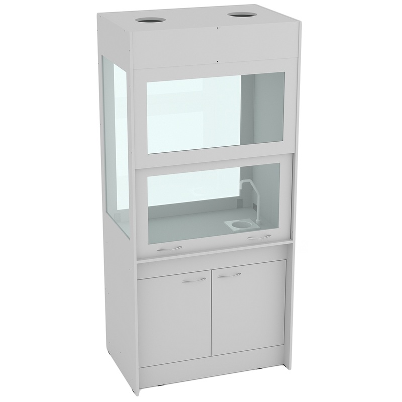 Изображение товара Шкаф лабораторный вытяжной демонстративный (серый, 1038х700х2245 мм)