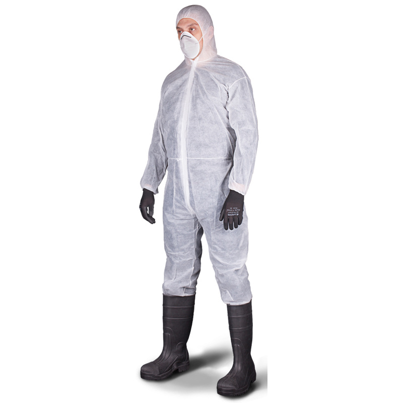 Изображение товара Комбинезон одноразовый защитный с капюшоном Zonegard белый 40г/м² XL