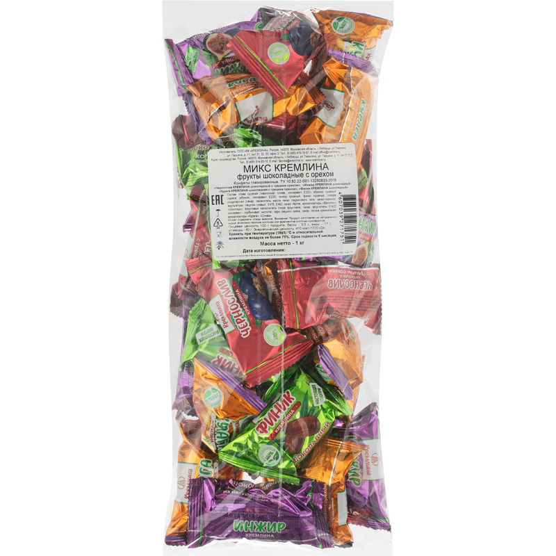 Изображение товара Конфеты Кремлина Микс с фруктами и орехами 1 кг в шоколаде