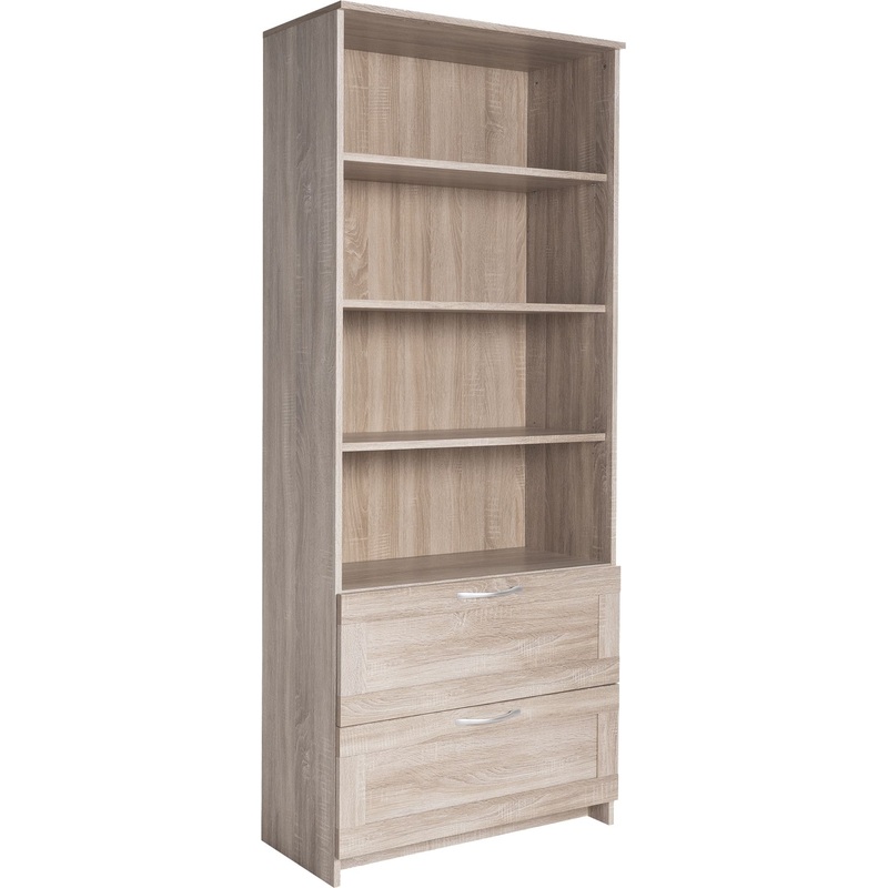 Изображение товара Стеллаж Сириус дуб сонома 782х348х1900 мм с 2 ящиками и полками