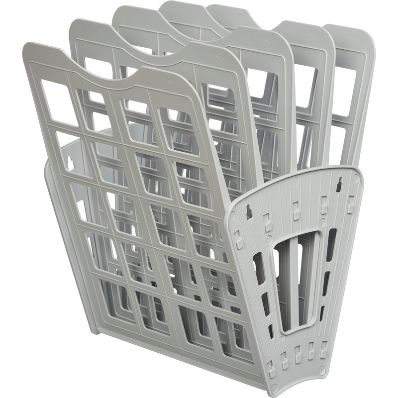 Изображение товара Вертикальный веерный лоток для бумаг Attache 255 мм пластиковый серый 4 отделения