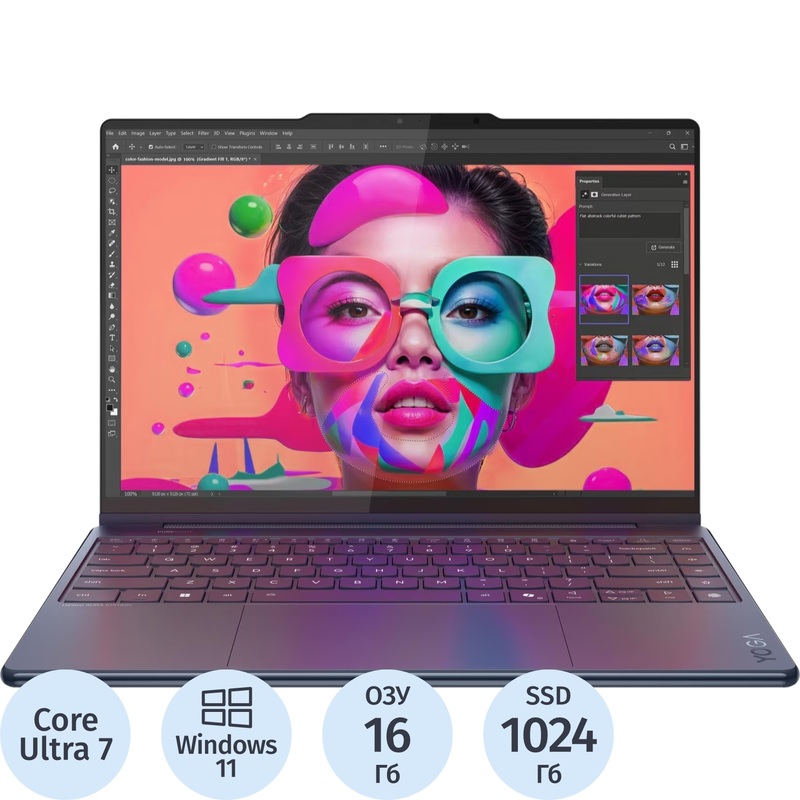 Изображение товара Ноутбук Lenovo Yoga 9 14ILL10 14" синий Intel Core Ultra 7 256V/16 ГБ/SSD 1024 ГБ (83LC0054RK)