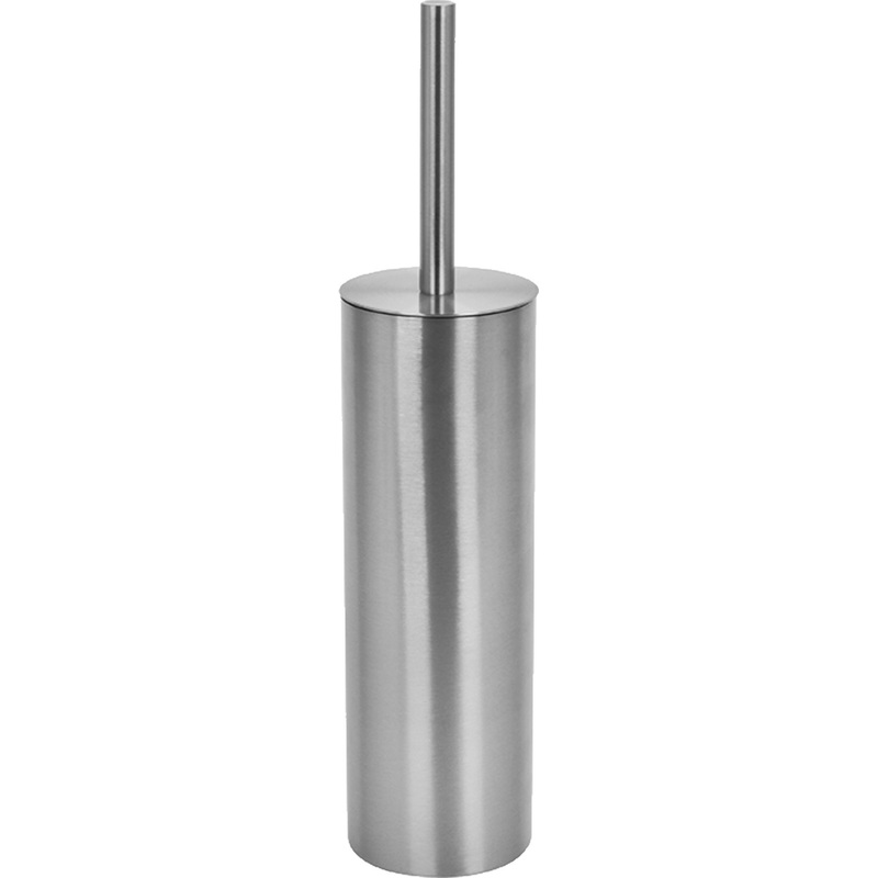 Изображение товара Ёршик для унитаза Luscan напольный с крышкой и подставкой 40 см серебристый