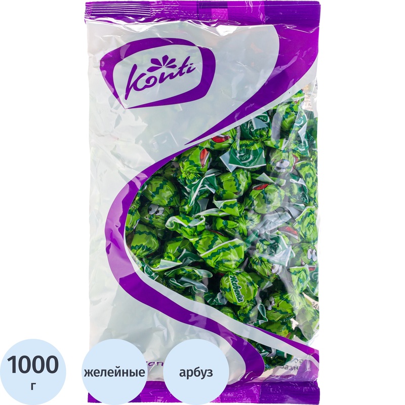 Изображение товара Конфеты желейные Конти Живинка вкус арбуза 1 кг натуральные российские сладости