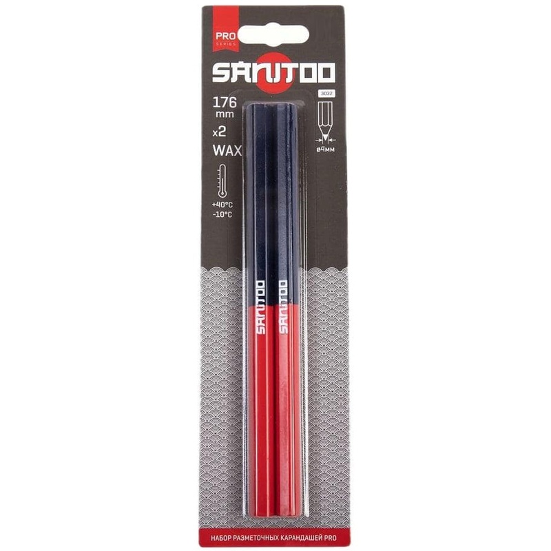 Изображение товара Набор карандашей разметочных Sanitoo Pro 176 мм незаточенных (2 штуки в упаковке)