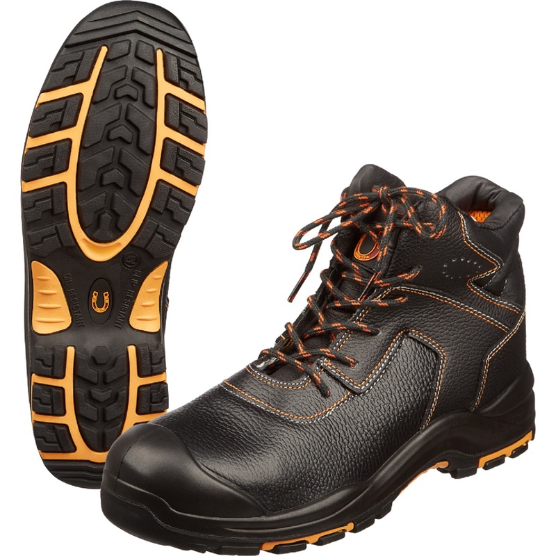 Изображение товара Ботинки Электра ПУ-нитрил из натуральной кожи композитным подносом чёрные размеры 40