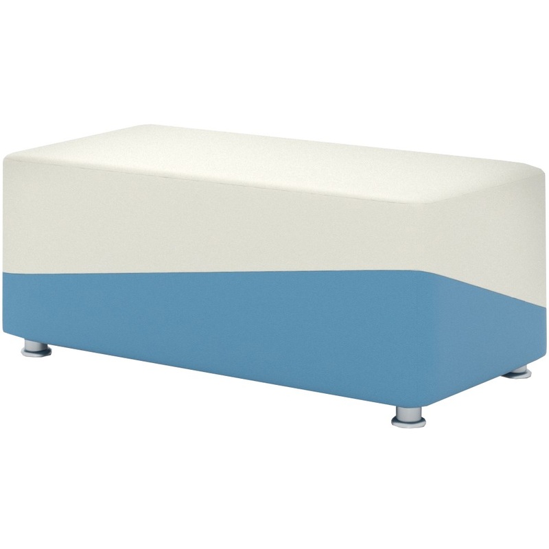 Изображение товара Модуль диван прямой Lines 2-М 2P4L двухместный левый синий/белый (искусственная кожа)