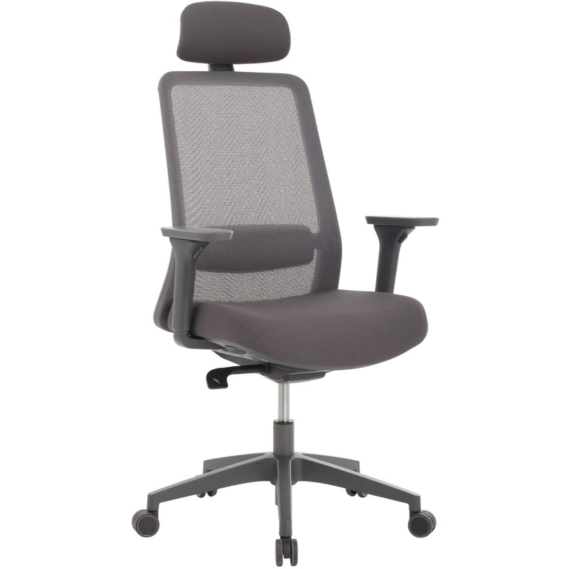 Изображение товара Кресло для руководителя RV Design Work серое с регулируемыми подлокотниками и механизмом Top Gun