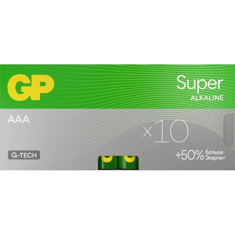 Изображение товара Батарейки ААА мизинчиковые GP Super 10 штук в упаковке алкалиновые