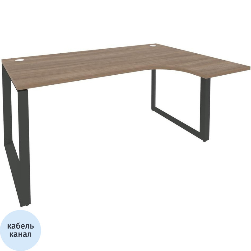 Изображение товара Эргономичный стол ONIX-О правый из ЛДСП с кабель-каналом и регулируемыми опорами