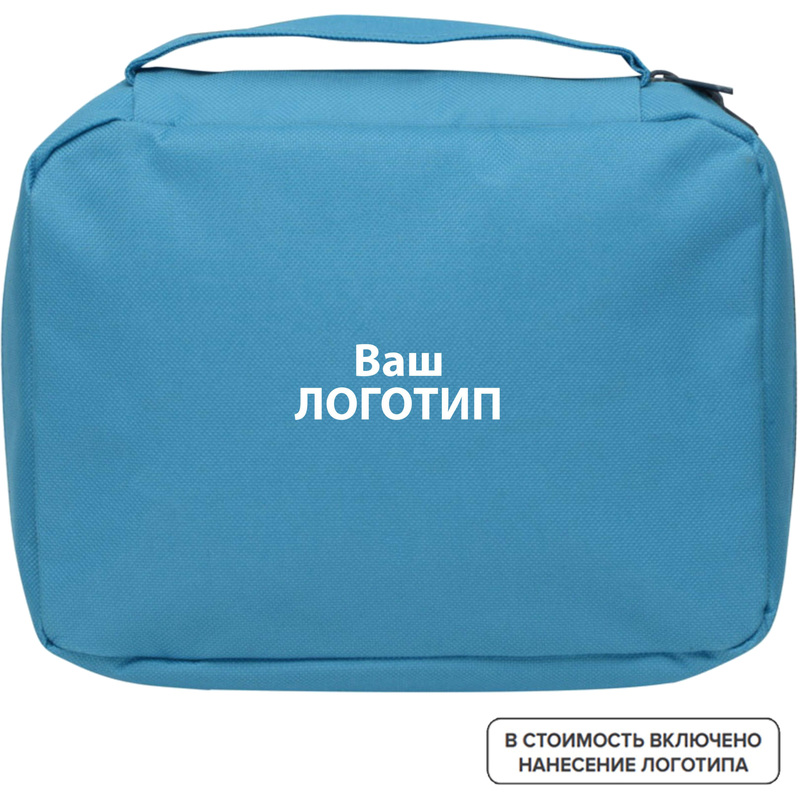 Изображение товара Несессер Promo из полиэстера голубой с нанесением логотипа 50 штук
