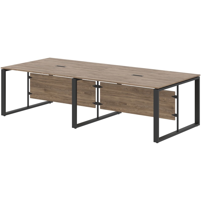 Изображение товара Стол для переговоров Enio ECT 2812 на металлокаркасе с кабель-каналом (кария пальмира/антрацит, 2800х1200х750 мм)