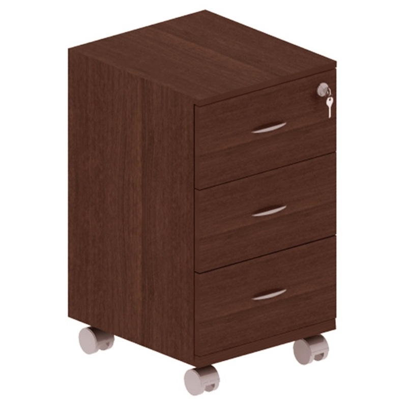 Изображение товара Тумба подкатная Форум/Статус с центральным замком орех 400х450х710 мм 3 ящика