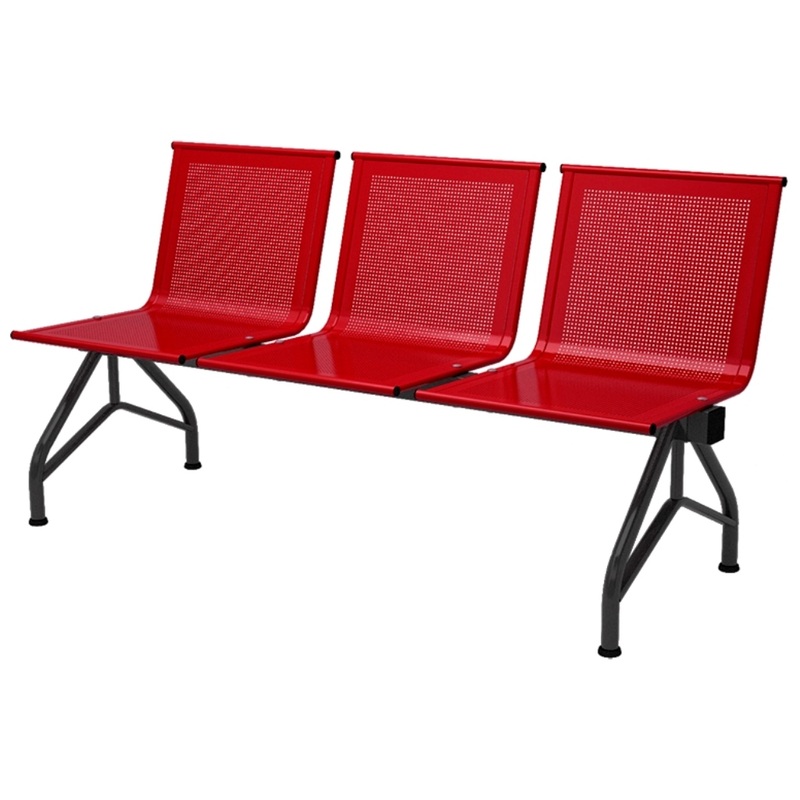 Изображение товара Многоместная металлическая секция Стилл СМ-86/2 перфорированная красная черная 3 места