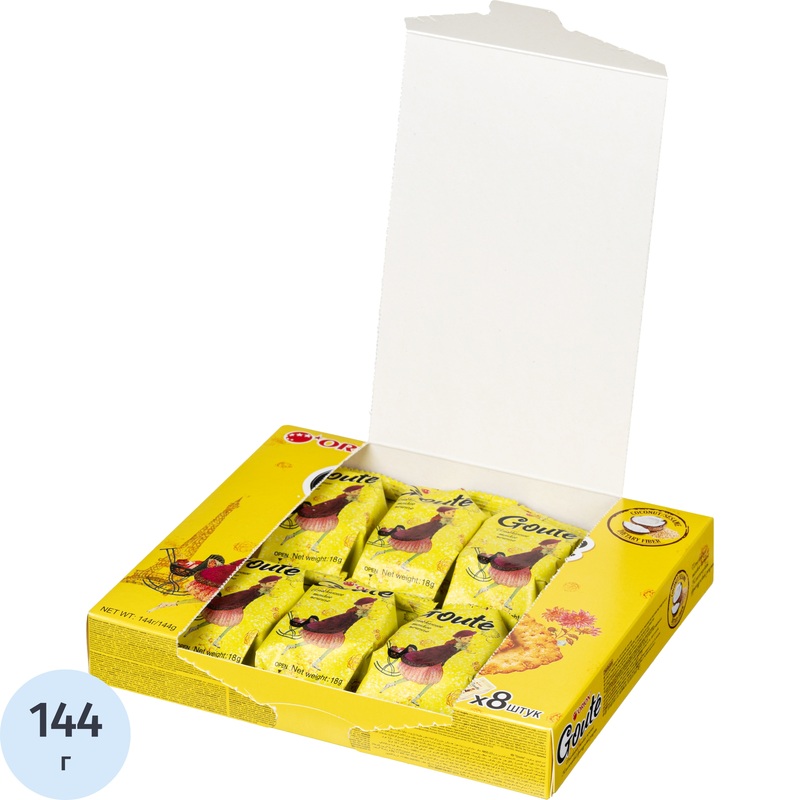 Изображение товара Печенье затяжное Orion Goute 8 шт по 36 г классический вкус