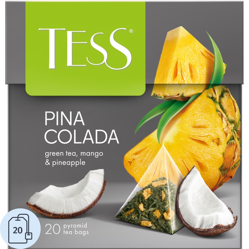 Изображение товара Зеленый чай Tess Pina Colada с манго и ананасом 20 пакетиков