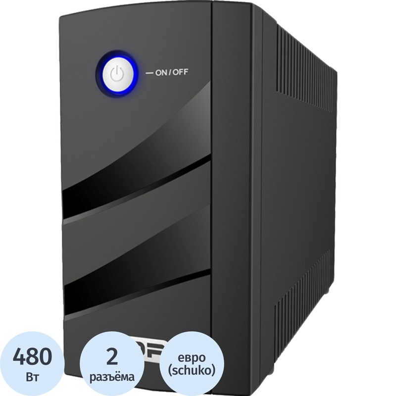 Изображение товара ИБП CBR [ELN-875T-2F-LD] лин.-инт. 875ВА/480Вт 6Ah12V 2 x EURO