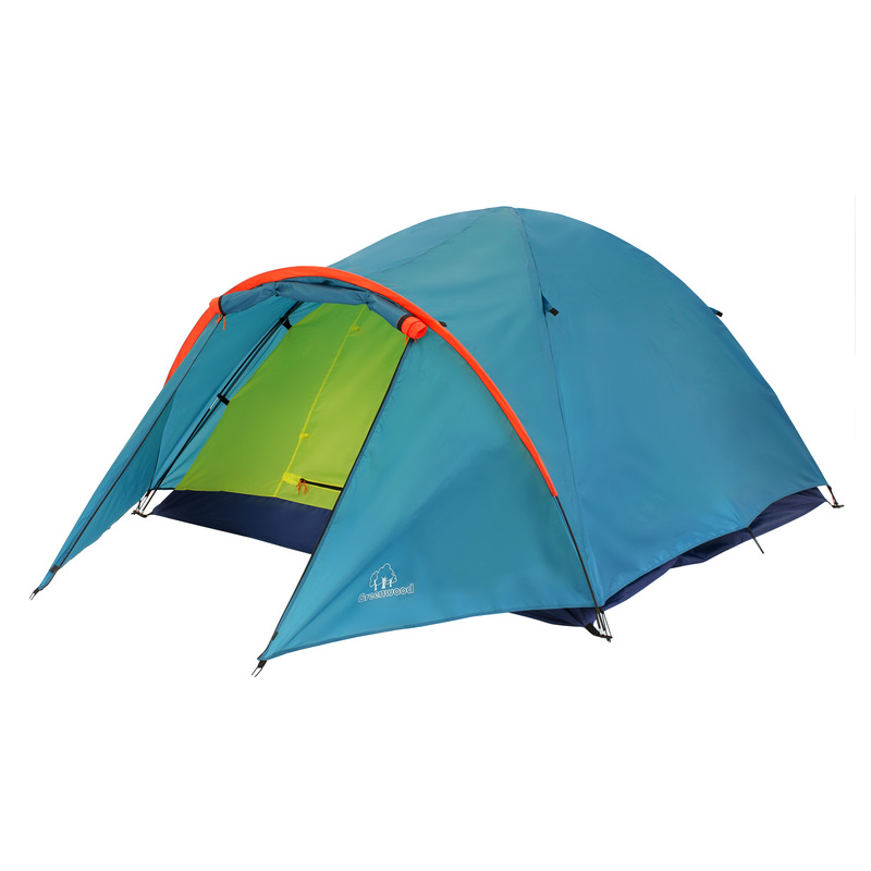 Изображение товара Палатка туристическая 3-х местная Greenwood A3 синяя/зеленая
