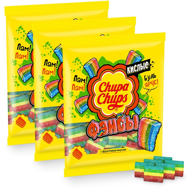 Изображение товара Мармелад Chupa Chups Фансы фрукты 150 г (3 шт в упаковке), фруктовое угощение