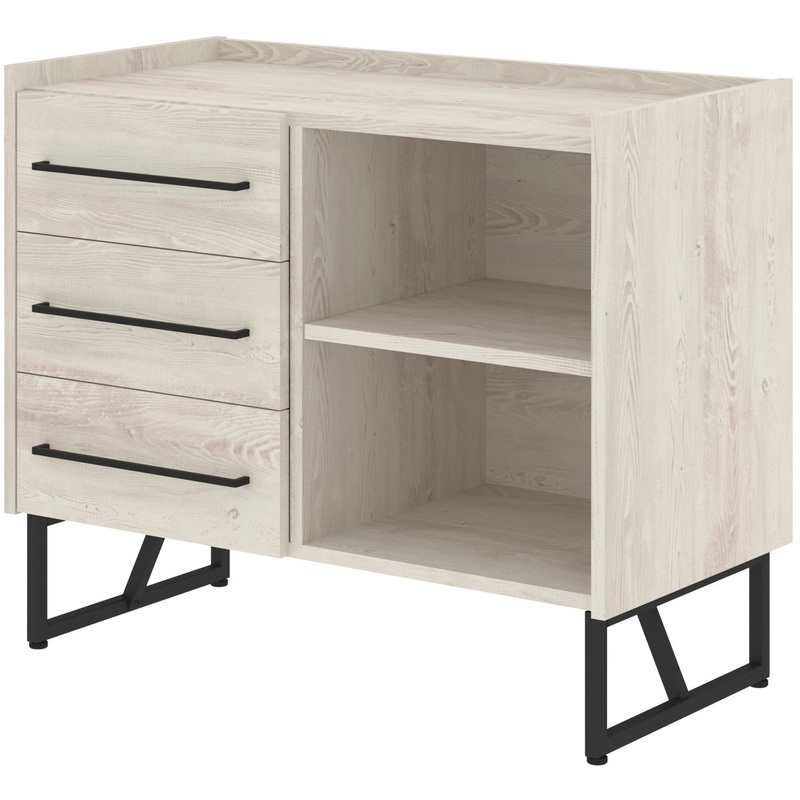 Изображение товара Тумба сервисная Loftis LSC-3D.A. (сосна эдмонт/черный, 904х445х750 мм, 3 ящика)