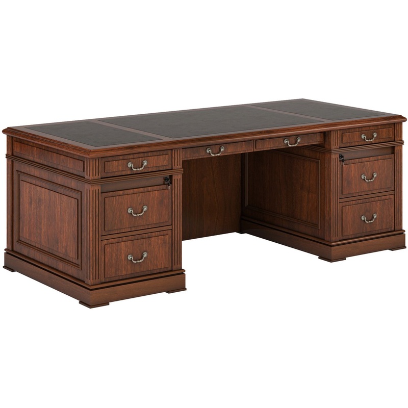 Изображение товара Письменный стол руководителя Inter с тумбой орех американский 2200х1000х800 мм